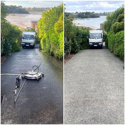 After driveway blasting